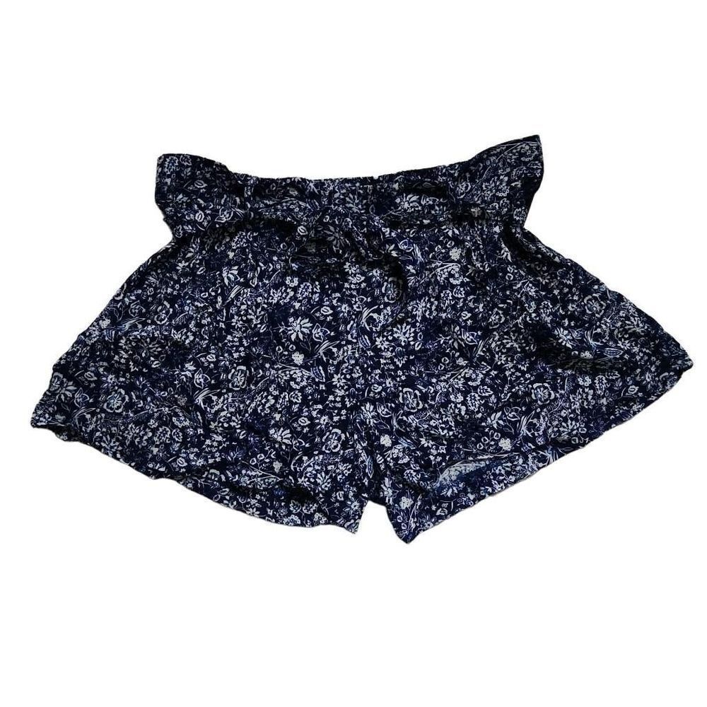 Jessica Simpson Ladies Blue & White Floral Print Pull On Oscar Shorts - Size XL